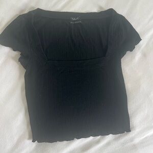 Black Square Neck Women's Top